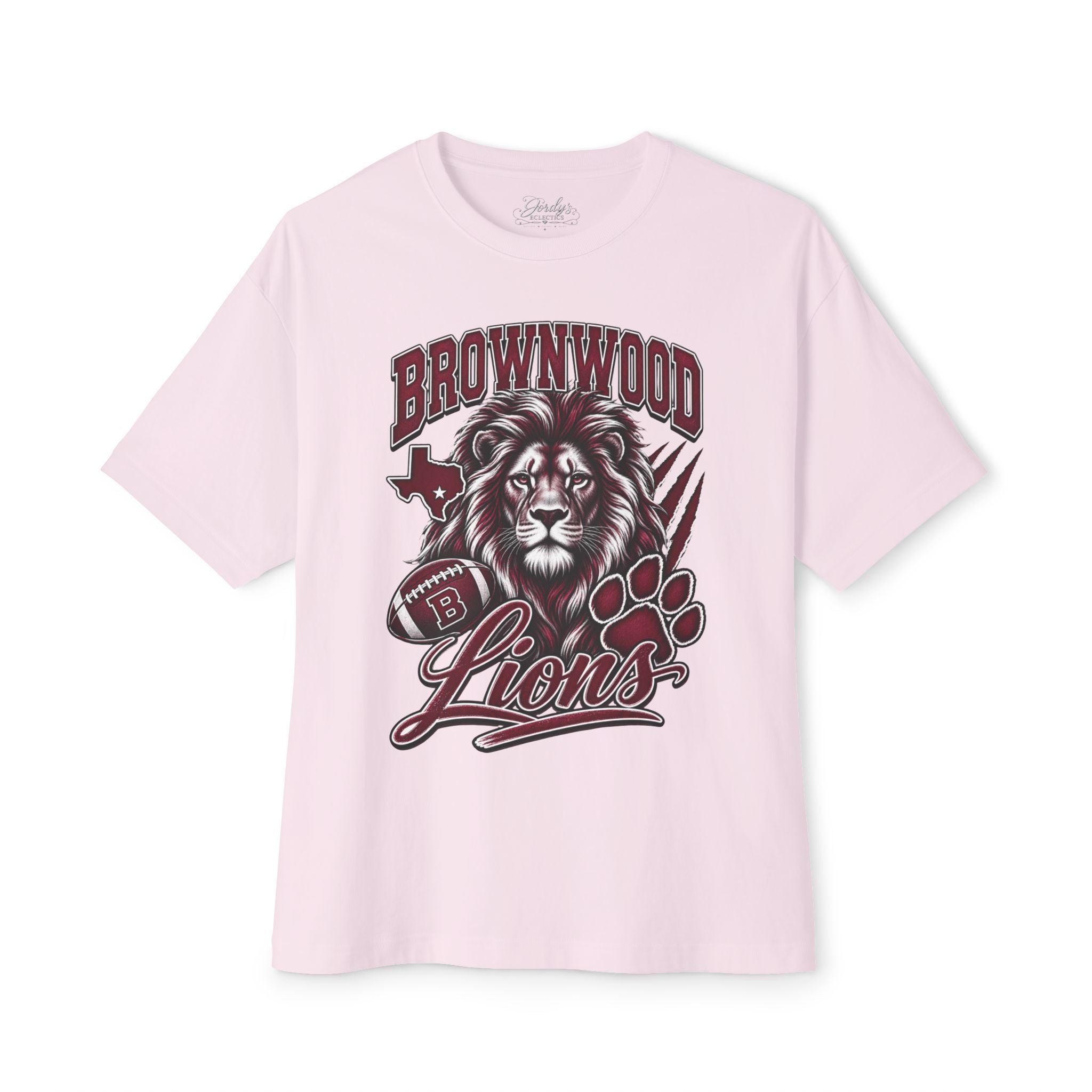 Brownwood Lions Unisex Graphic T-Shirt – Maroon & White
