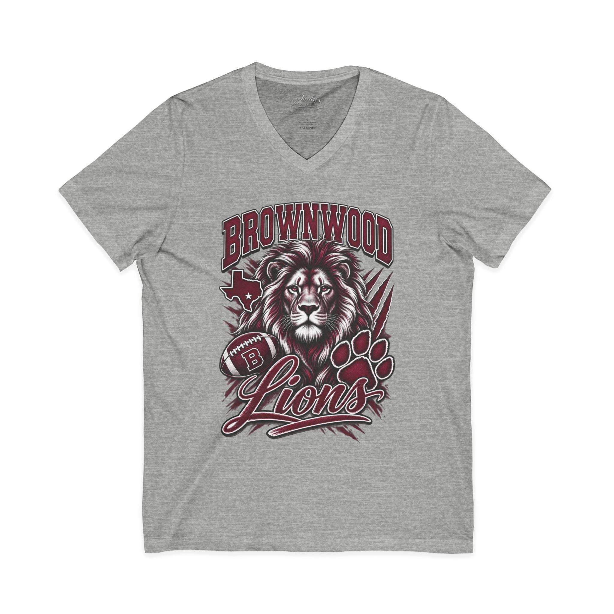 Brownwood Lions Unisex Jersey Short Sleeve V-Neck Tee