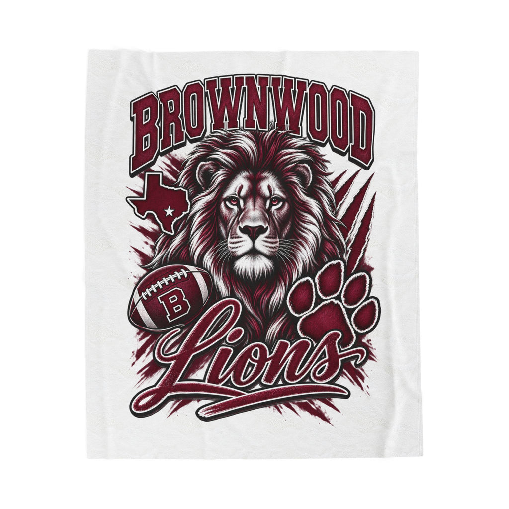 Brownwood Lions Velveteen Plush Blanket