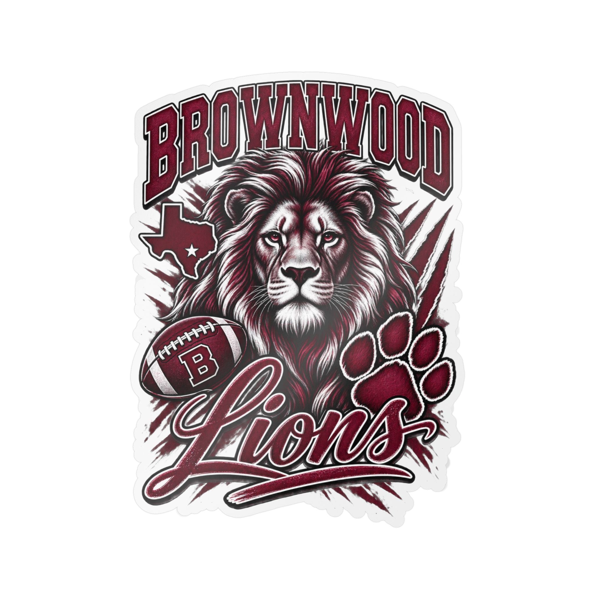 Brownwood Lions Kiss-Cut Vinyl Decals