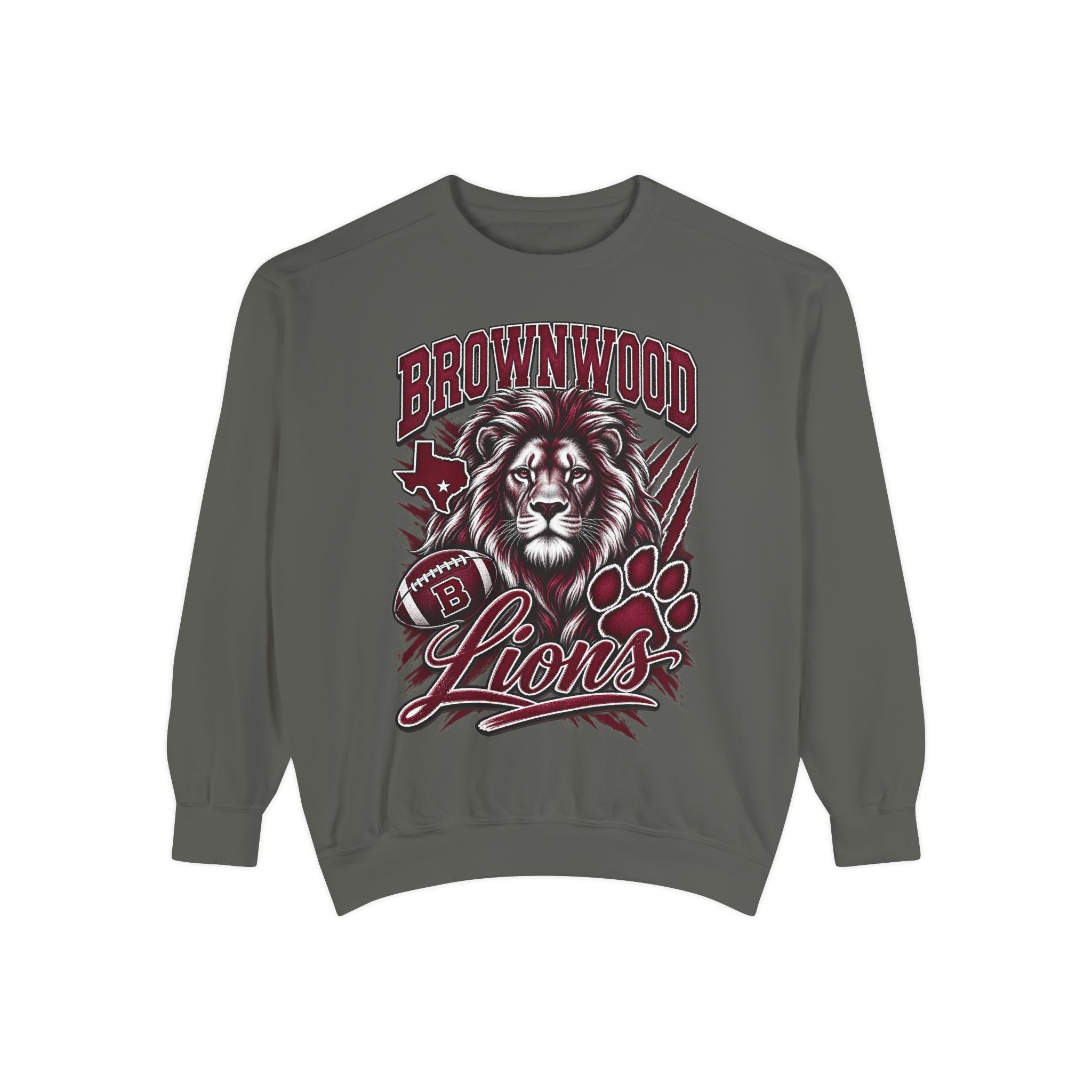 Brownwood Lions Unisex Garment-Dyed Sweatshirt