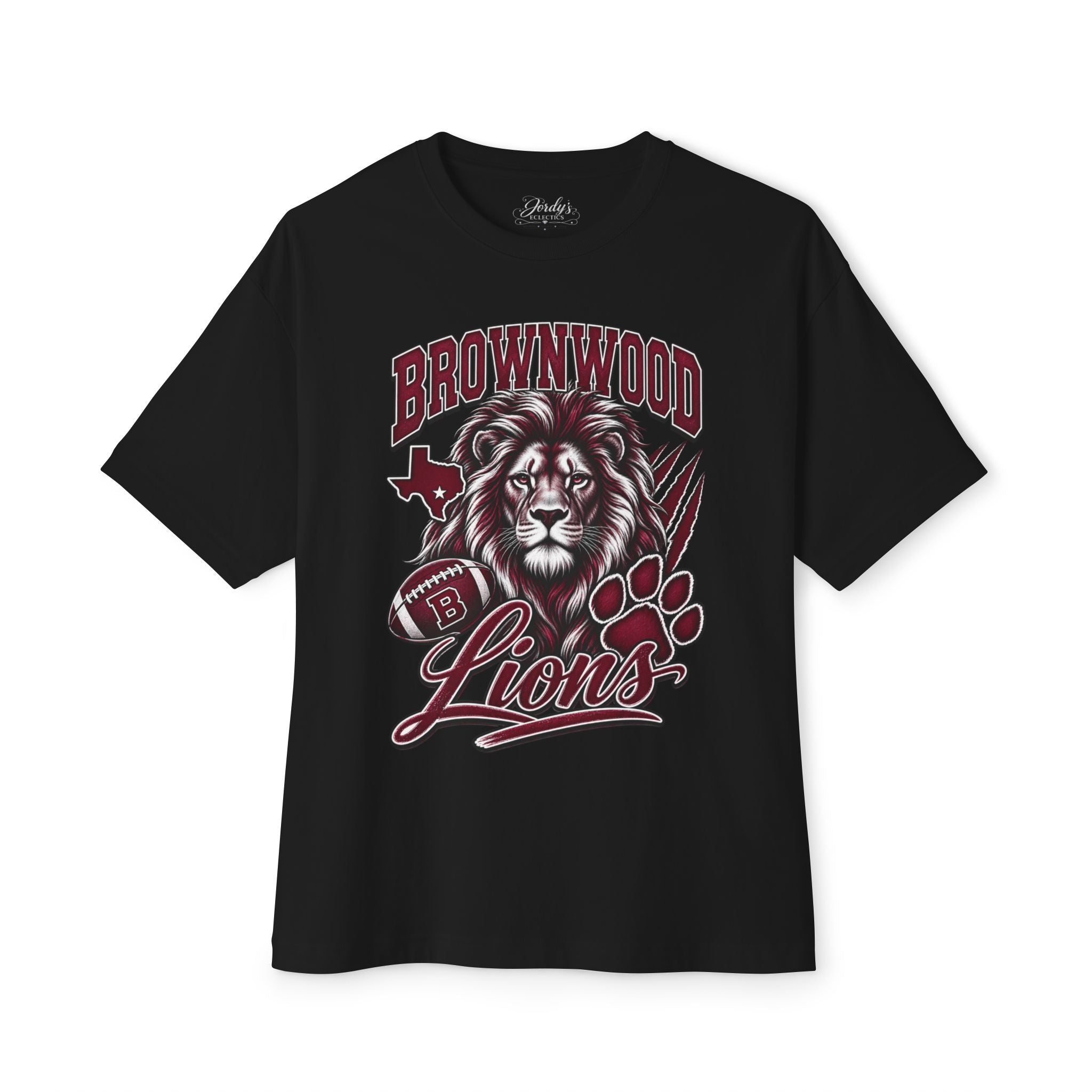 Brownwood Lions Unisex Graphic T-Shirt – Maroon & White