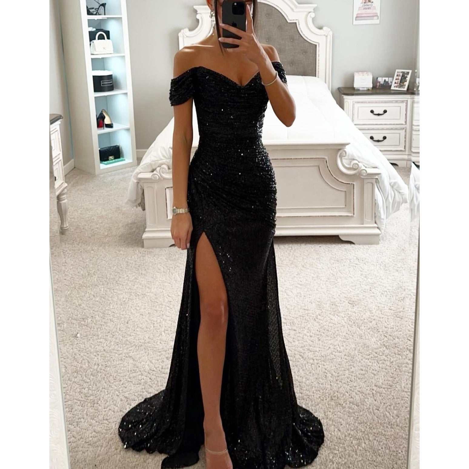 Elegant Sequin Fishtail Dress