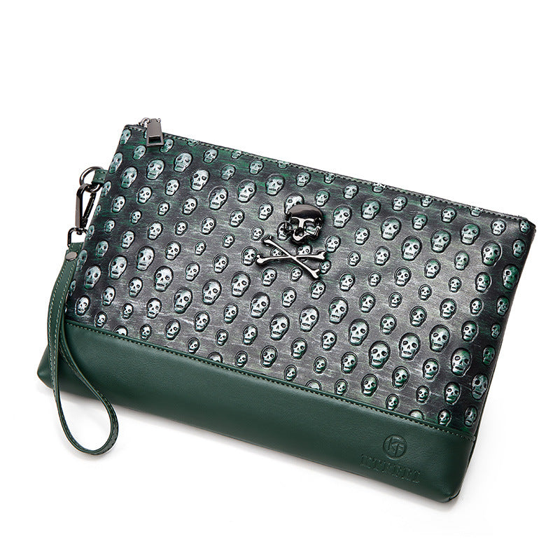 Skull Pattern Clutch Bag with Waterproof Design