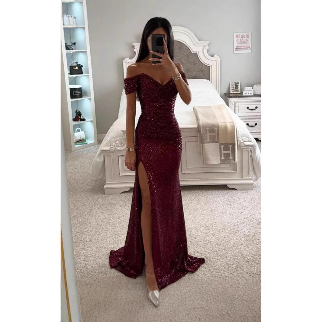 Elegant Sequin Fishtail Dress