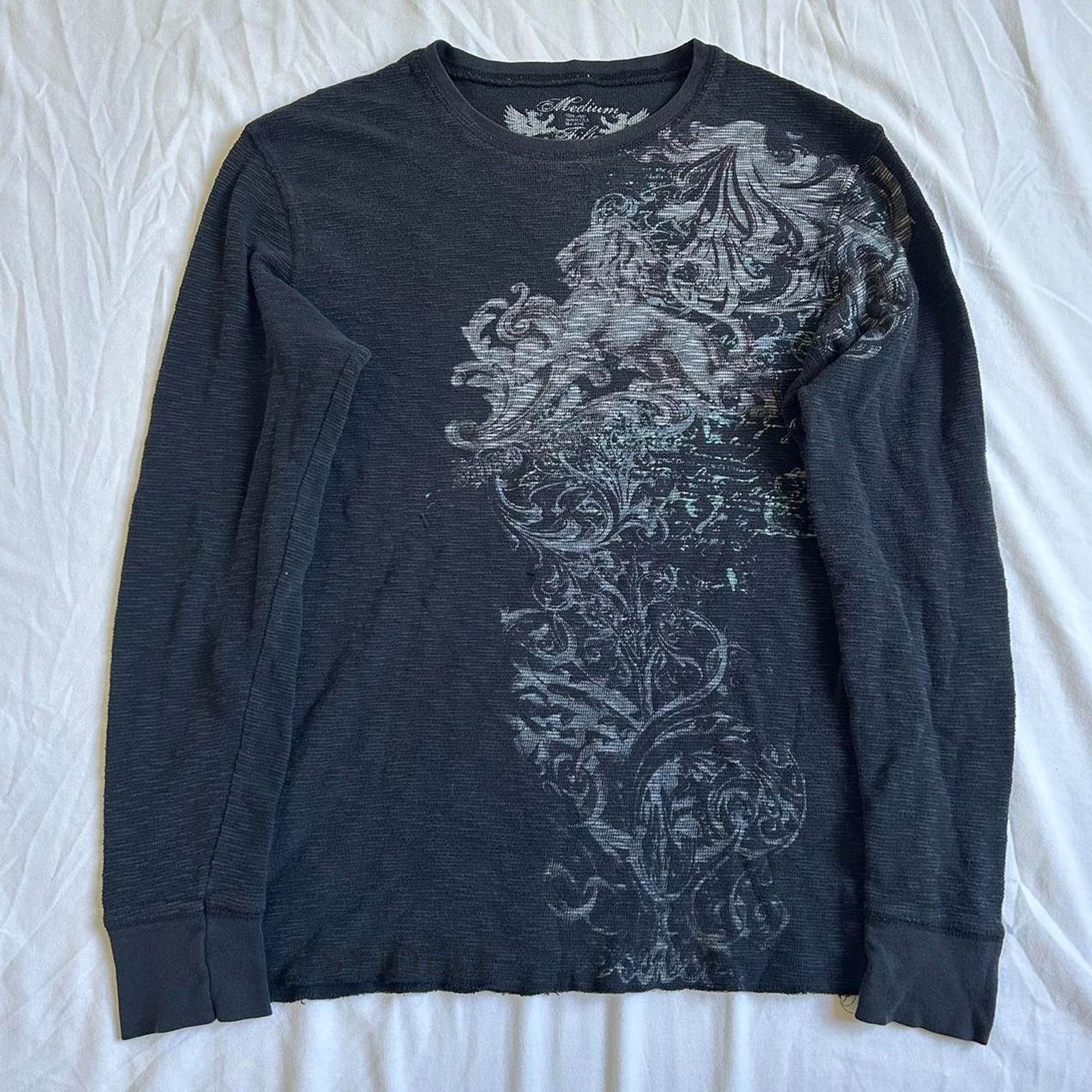 Retro Skull Print Long Sleeve T-shirt