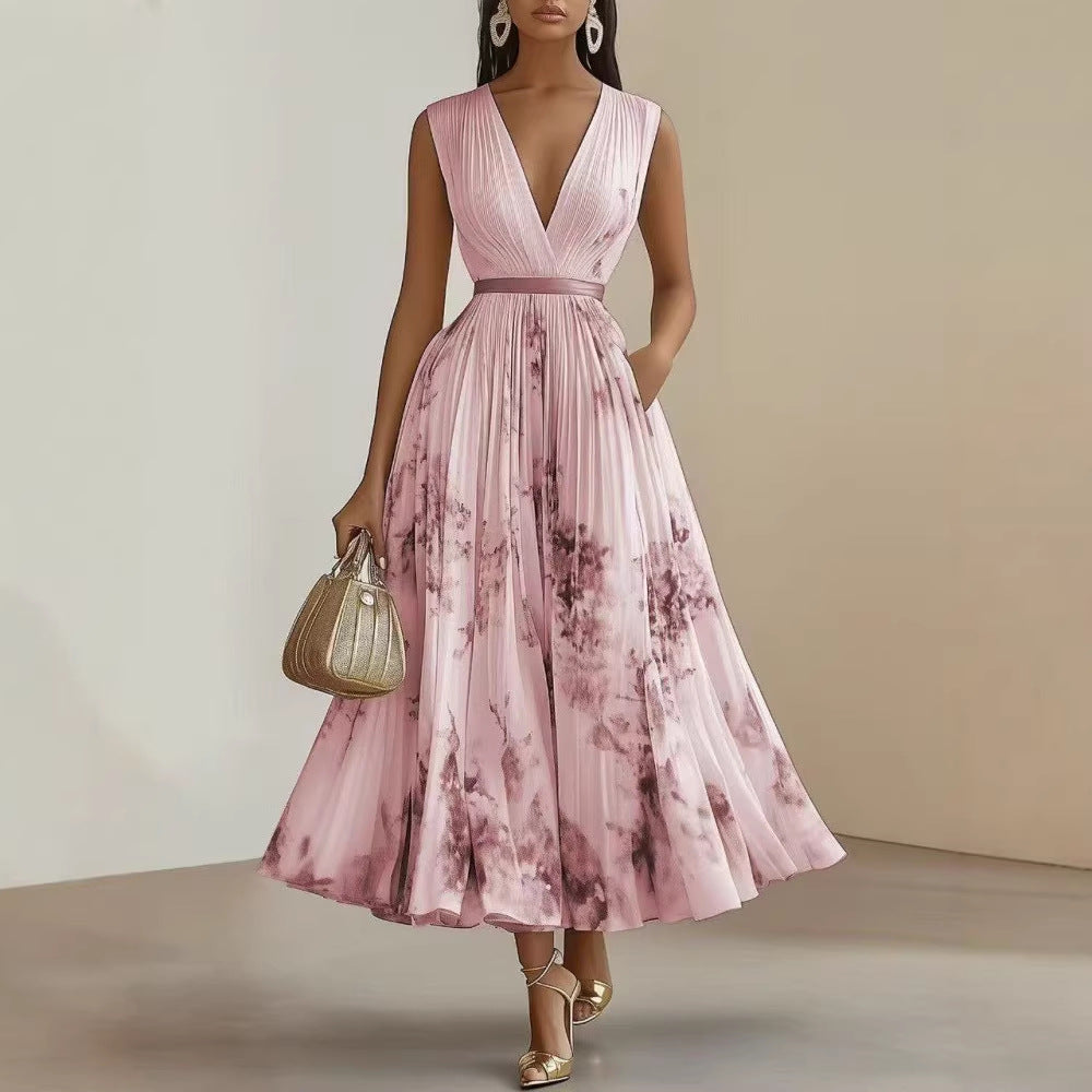 Sleeveless Floral Print Dress