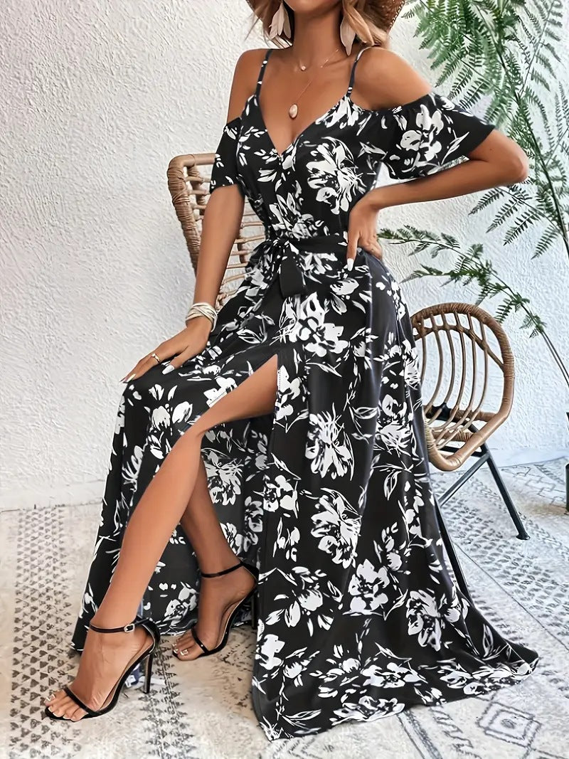 Floral Strapless Maxi Dress