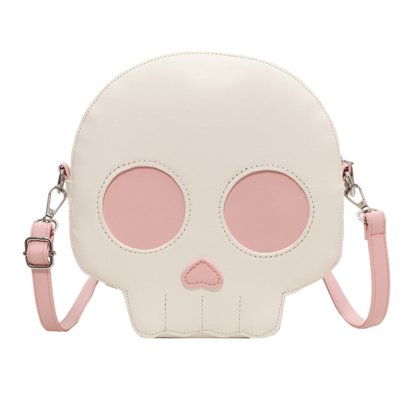 Quirky Skull Pattern PU Crossbody Bag