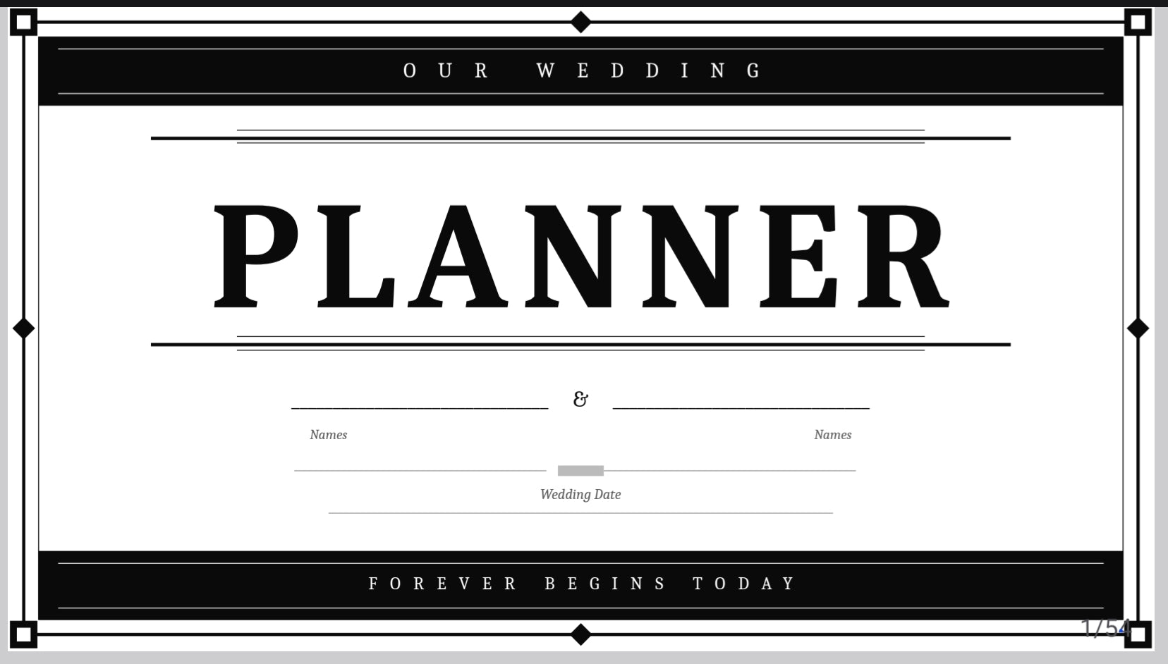 Classic Black and White Wedding Planner