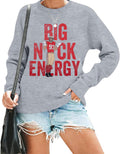 VILOVE Women Game Day Football Sweatshirt Football Season Pullover Football Team Shirt Football Long Sleeve Pullover Gray