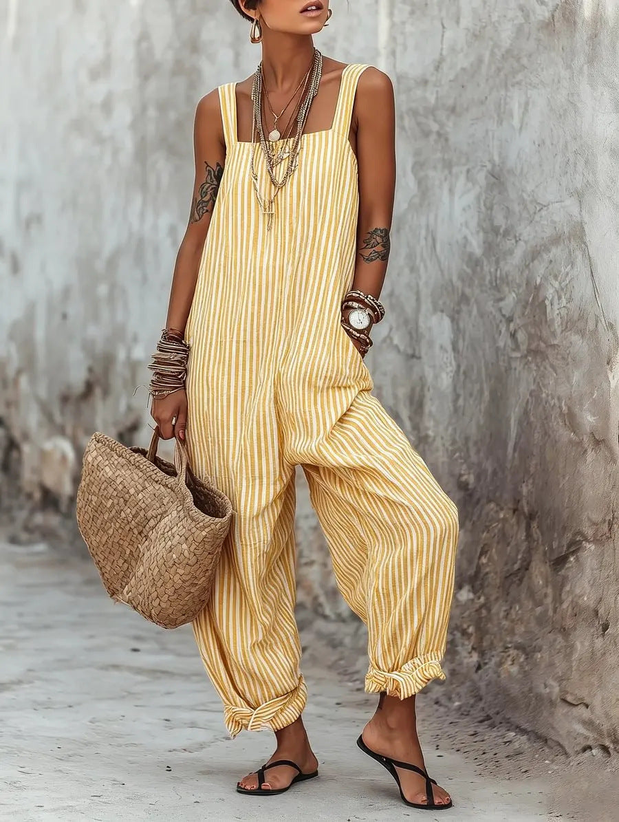 Floral Print Sleeveless Jumpsuit