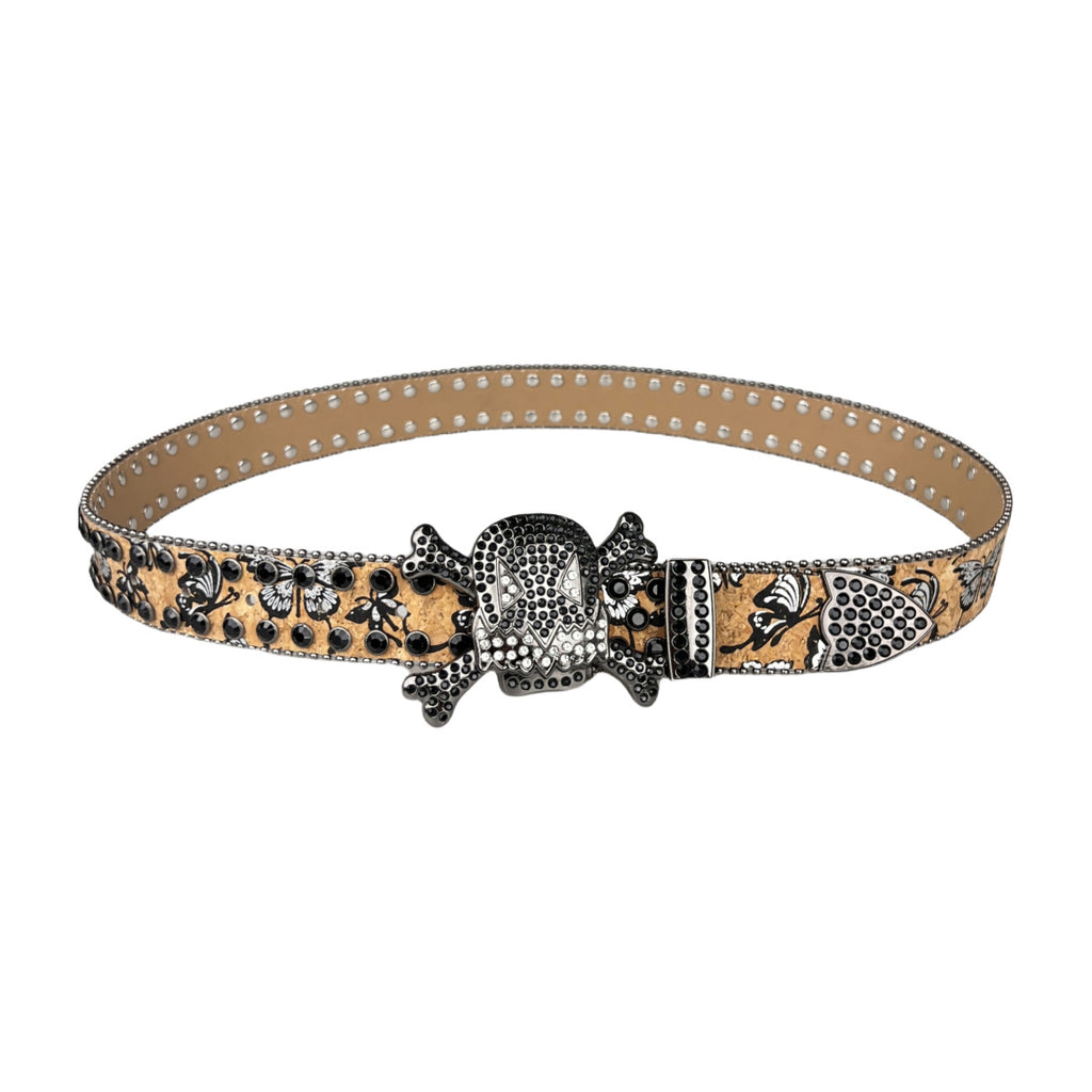 Punk Skull Rhinestone Belt