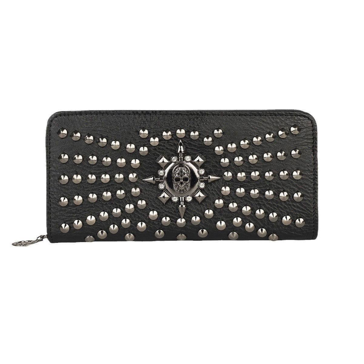 Punk Rivet Skull Long Wallet