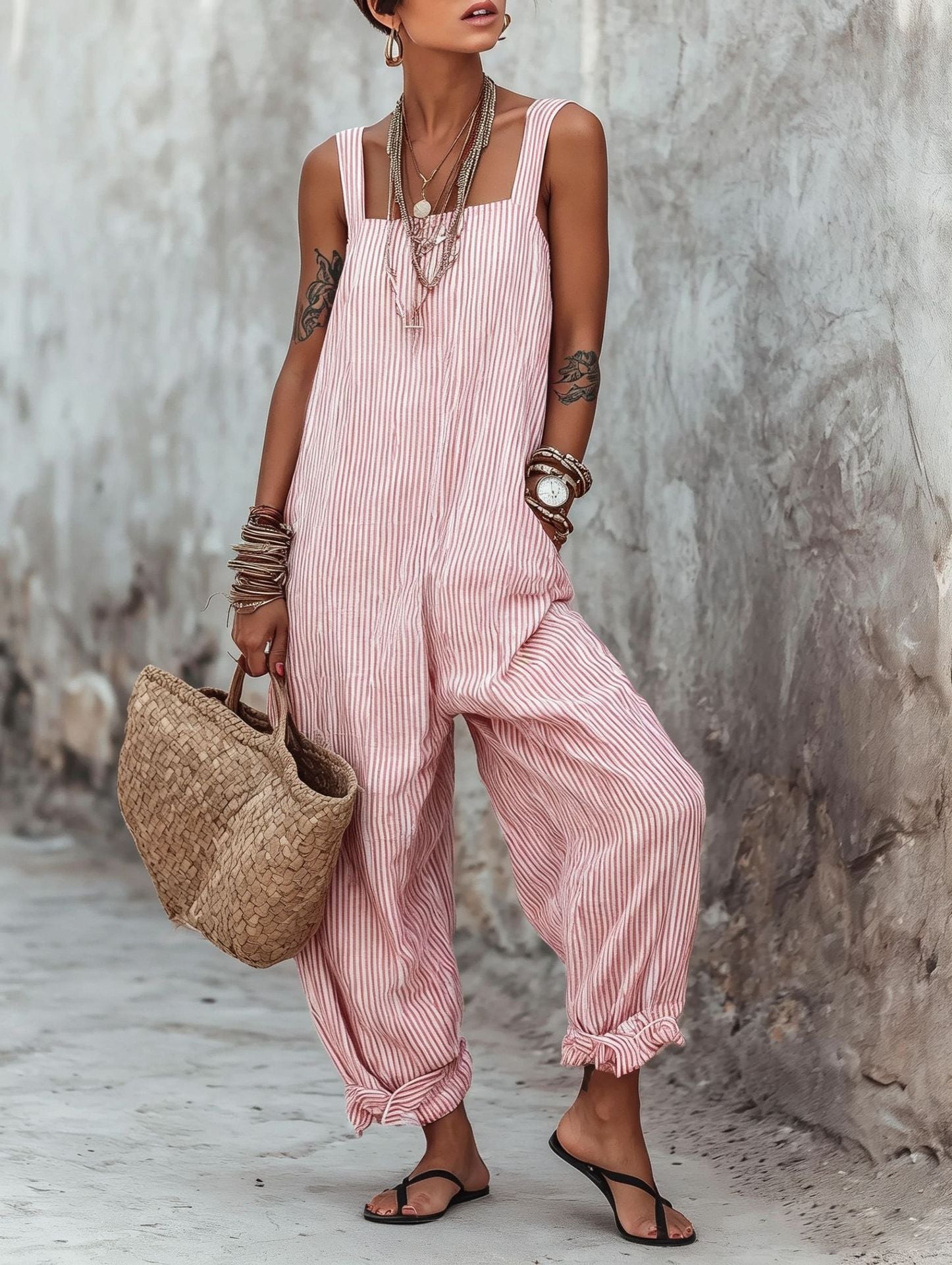 Floral Print Sleeveless Jumpsuit