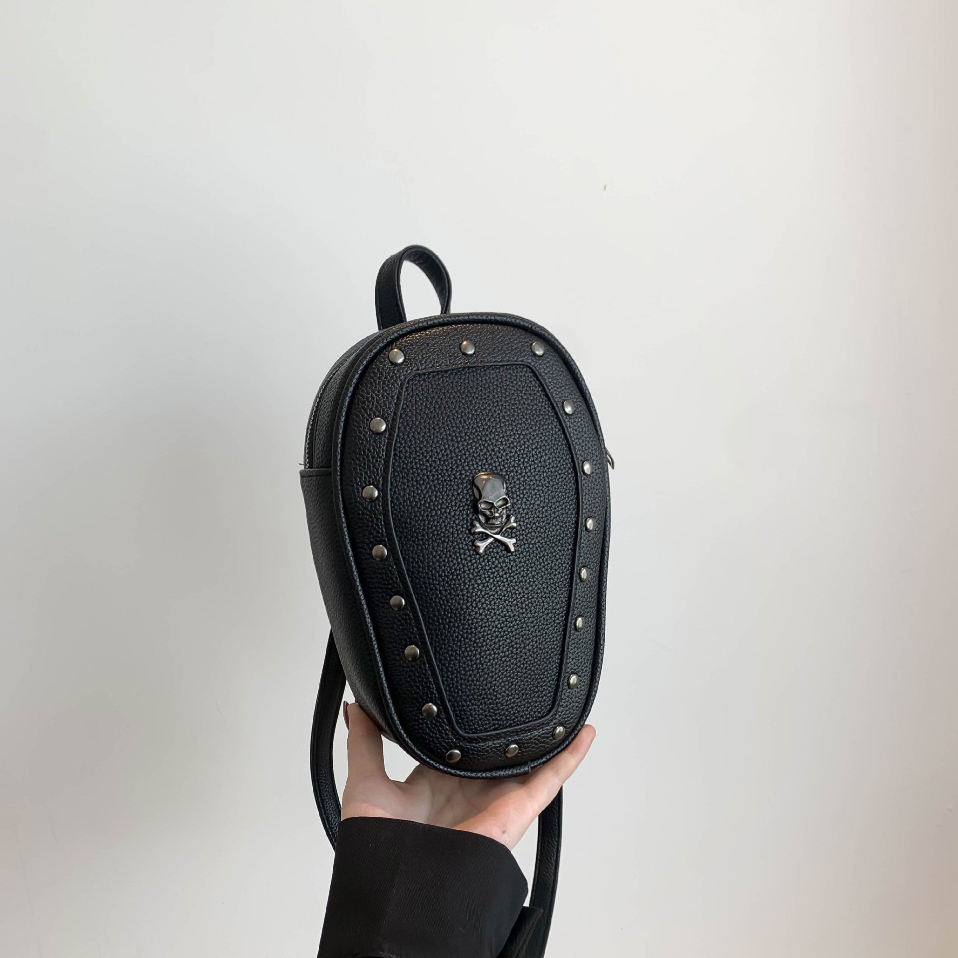 Retro Cross Skull PU Shoulder Backpack