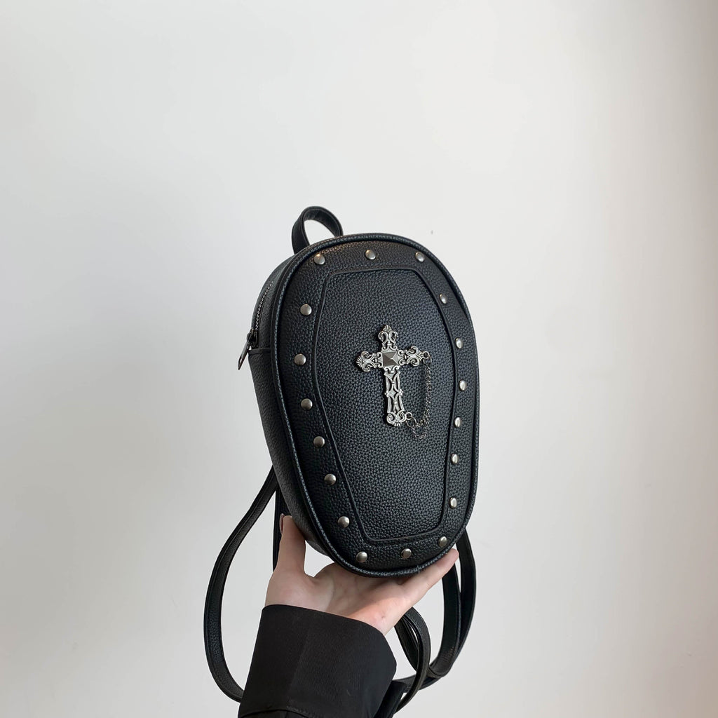 Retro Cross Skull PU Shoulder Backpack