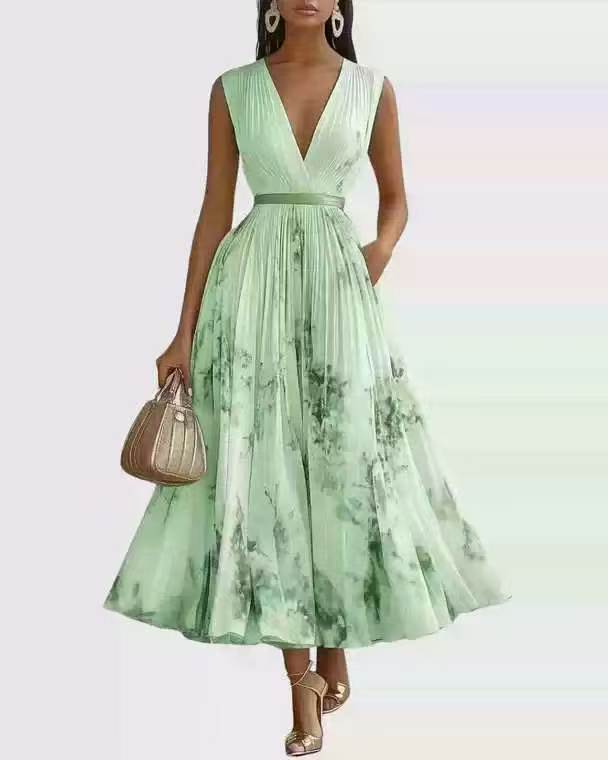 Sleeveless Floral Print Dress