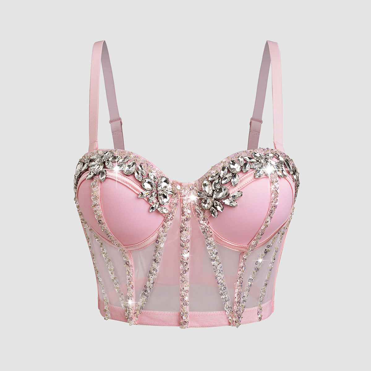 Rhinestone Sequin Camisole Bra