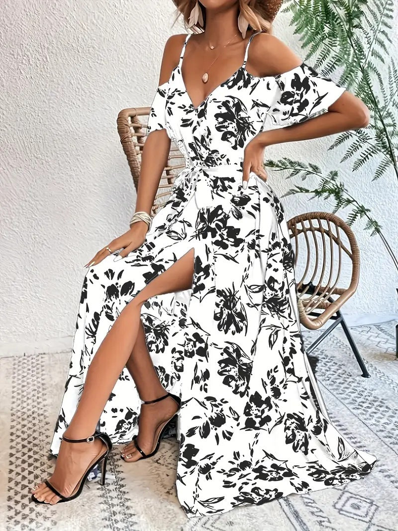 Floral Strapless Maxi Dress