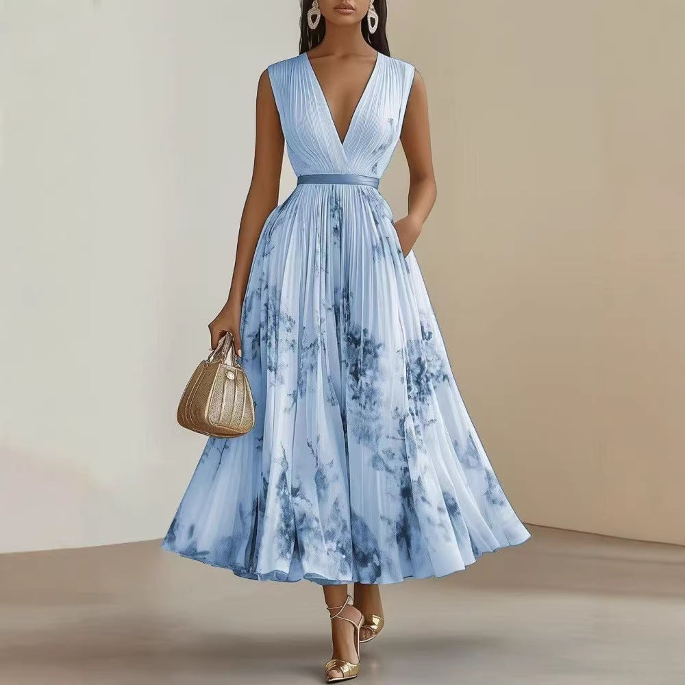Sleeveless Floral Print Dress