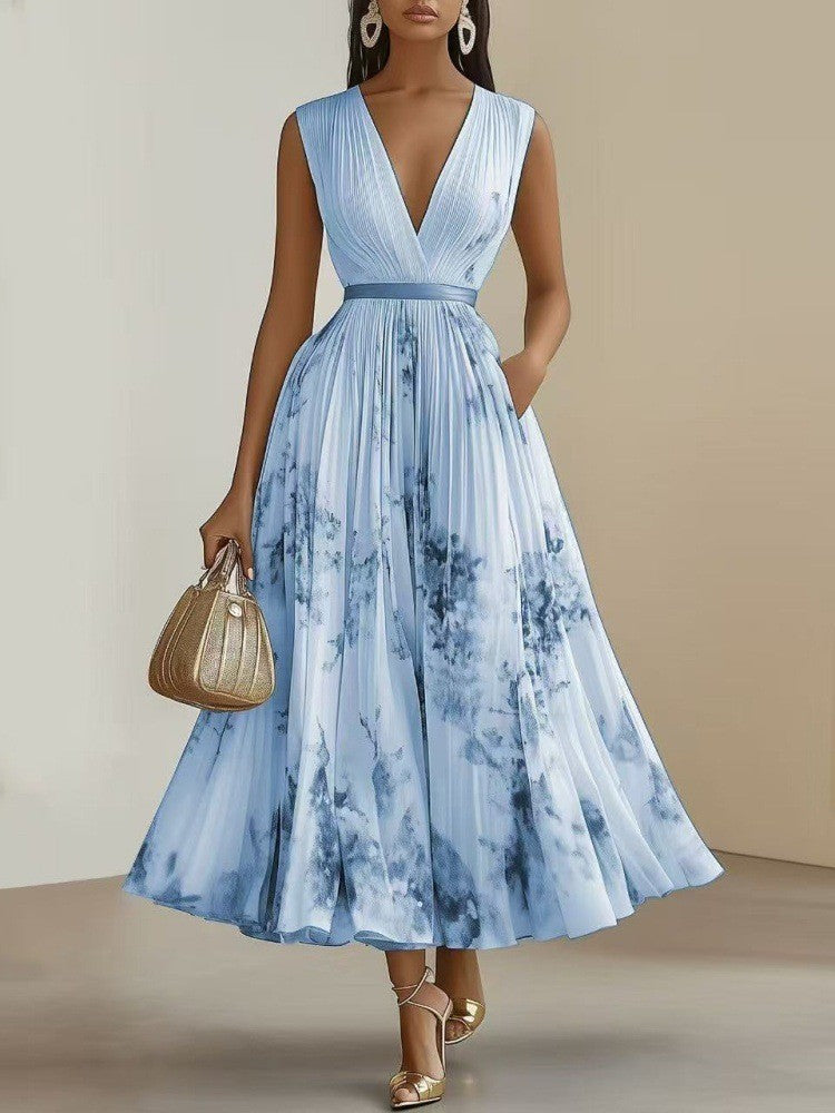 Sleeveless Floral Print Dress