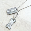 Engraved Skull Bone Saturn Necklace