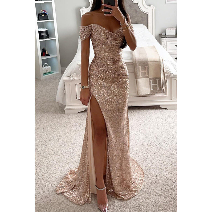 Elegant Sequin Fishtail Dress