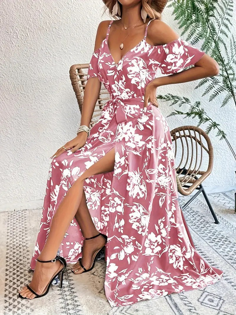 Floral Strapless Maxi Dress