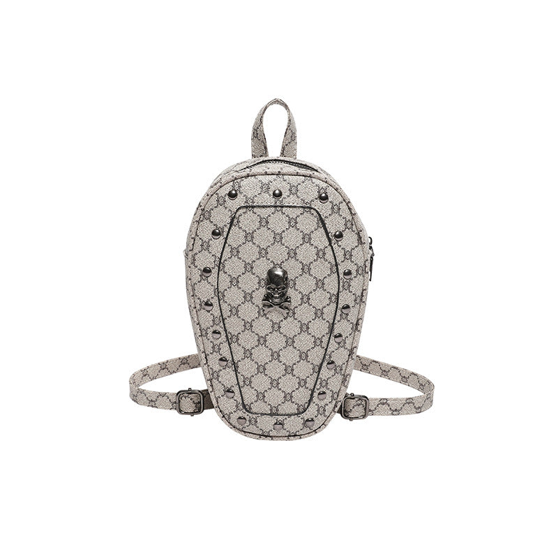 Retro Cross Skull PU Shoulder Backpack