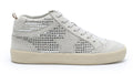 Mi.iM Daisy Rubber Sole Lace-up Glitter Suede Mid Star Sneakers(10 Grey Bling)
